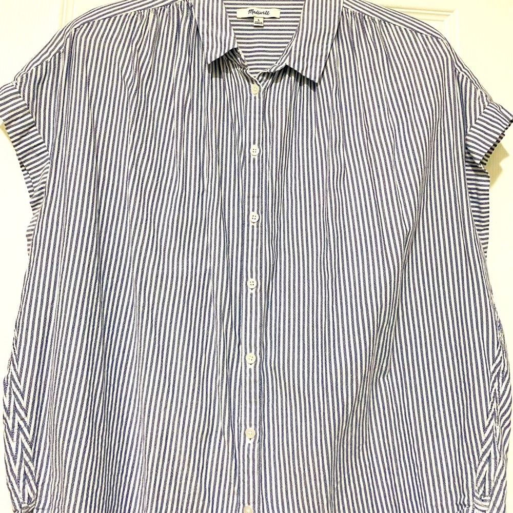 Madewell Blue & White Strip Top